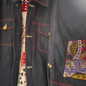 Denim Queen of hearts suit.